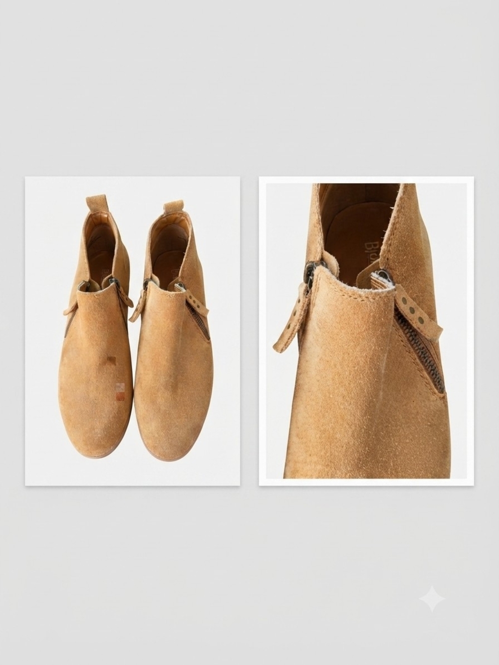 Suede Ankel Boots Bjorndal Camel Zip